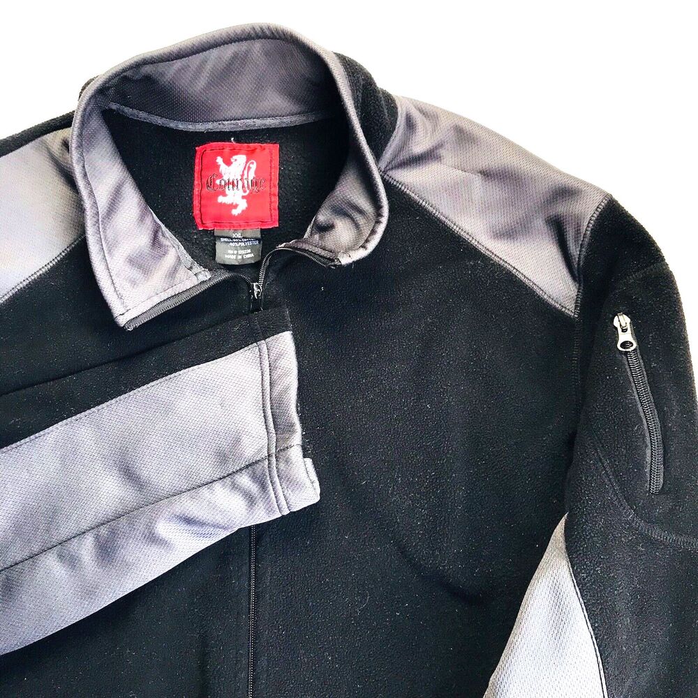 Courage USA Jacket Micro Fleece Full Zip XXL Black Gray Skateboard Streetwear